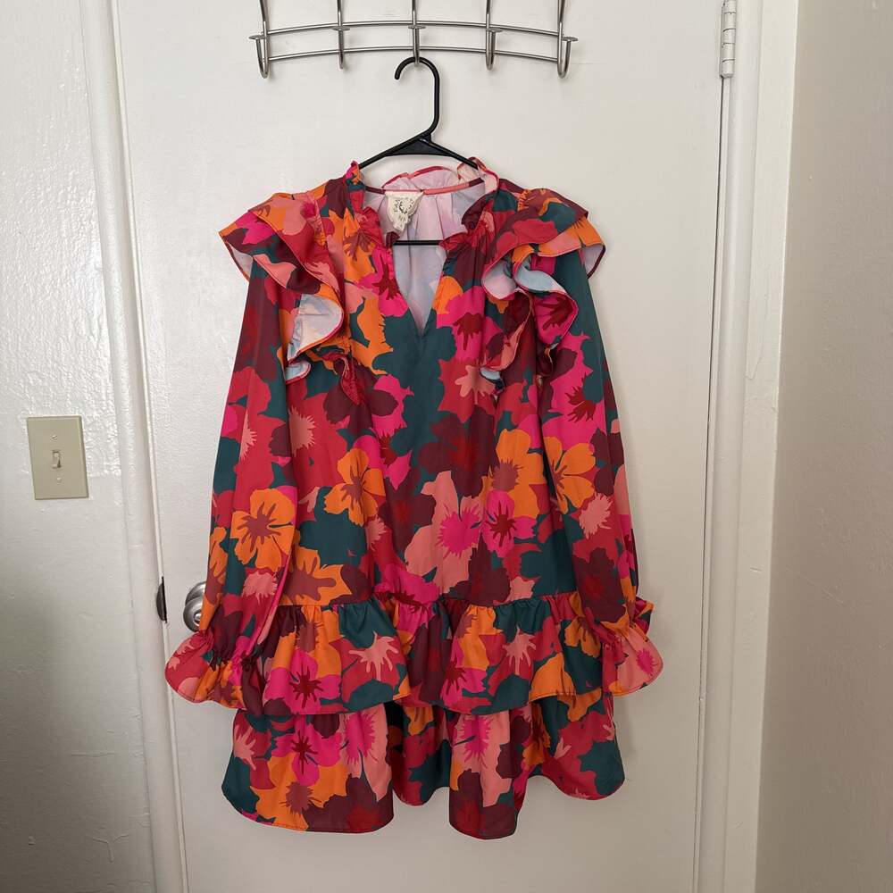 ‼️SOLD‼️ Floral Dress With Ruffle – ,